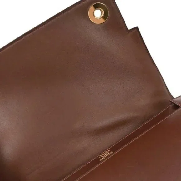 Hermes Marron Fonce Box Calf Piano Handbag - Picture 7 of 10